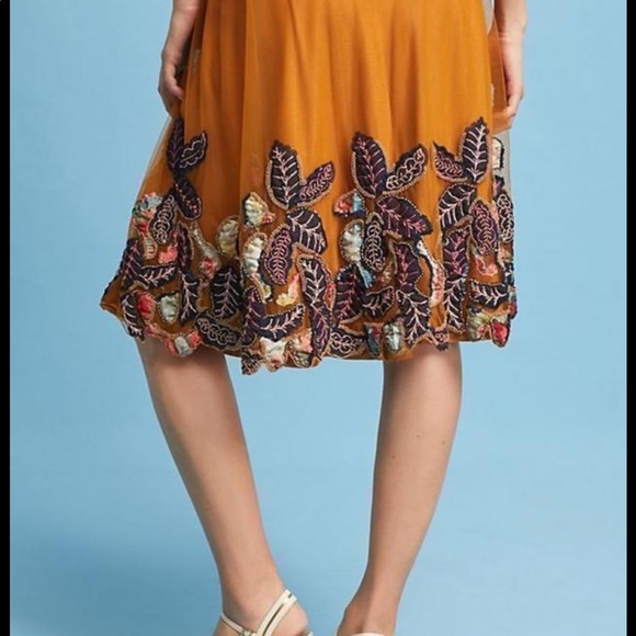 NWT Anthropologie beaded midi skirt 0 - Picture 3 of 6